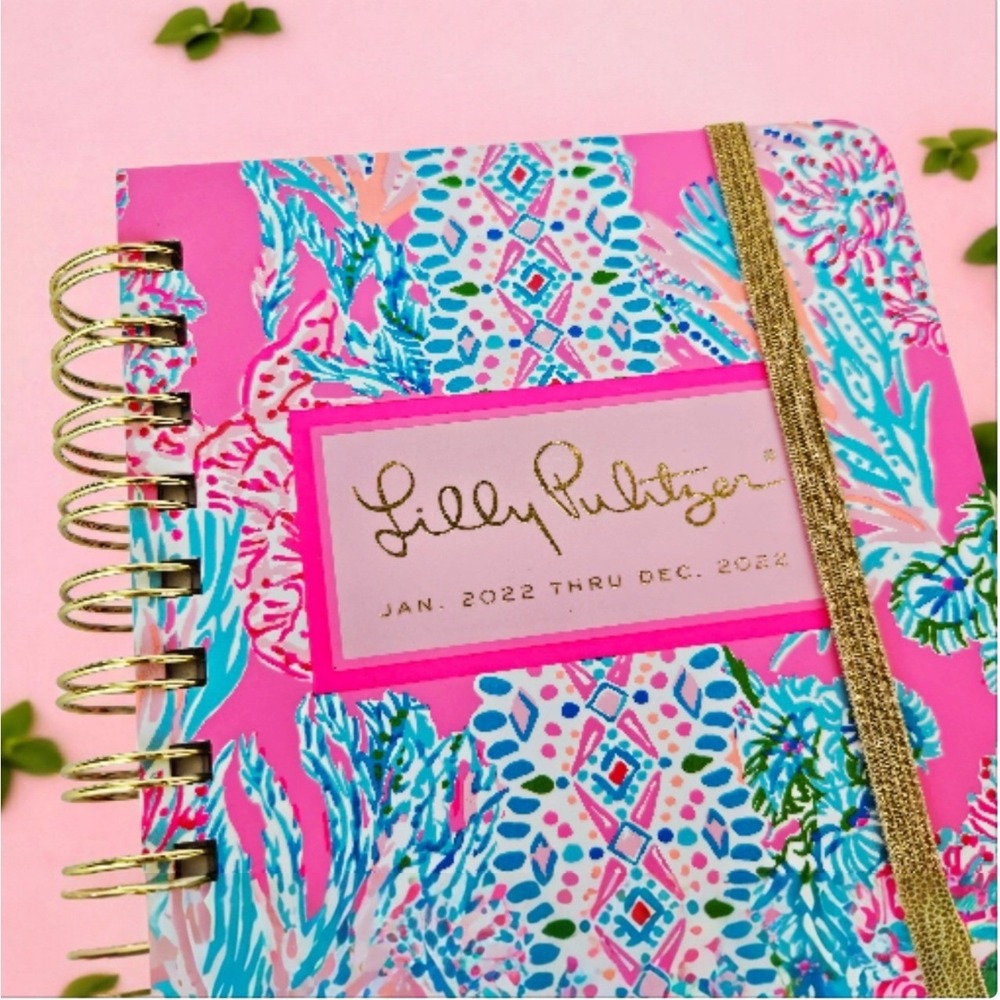 Lilly Pulitzer 2022 Agenda Planner Coral Reef Gold Spiral Academic Organizer